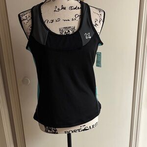 Black and Teal Women's Athletic Tank Top